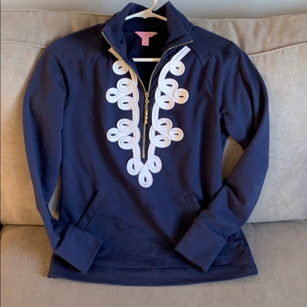 Lily Pulitzer pullover! Size XS navy